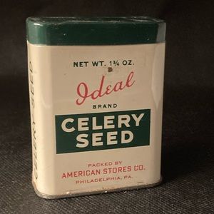 Vintage Ideal Brand Celery Seed Spice Tin "American Stores Co"